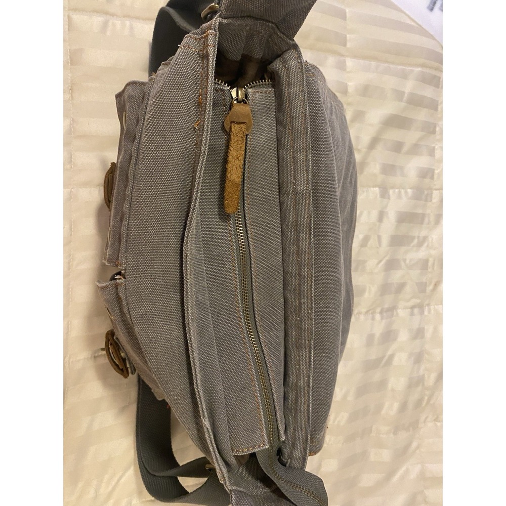 Go Plus Messenger Shoulder Bag With Canvas With Leather Accents - Picture 7 of 9